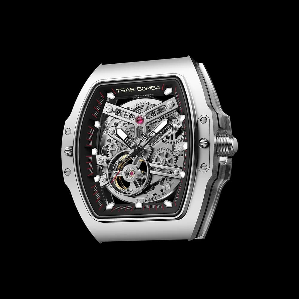 TSAR BOMBA ATOMIC-WATCH — Automatic-Silver Black
